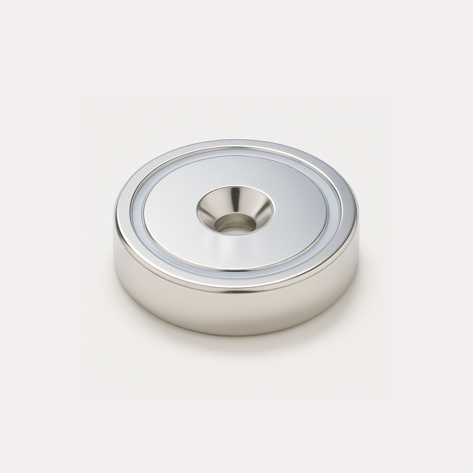 Neodymium Countersunk Pot Magnet - 48mm x 9.35mm (Slim Profile)